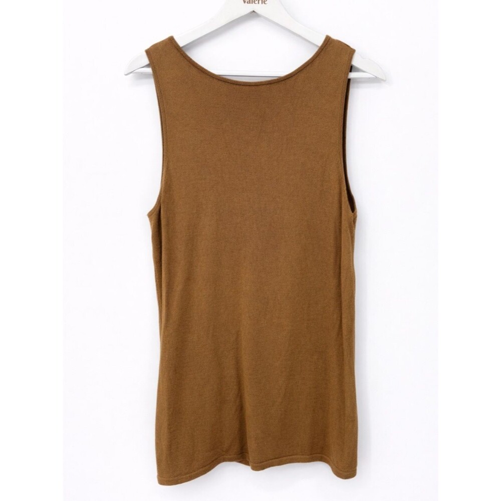 Marshall Fields Knit Tank Top Tussah Silk Vintage Size Medium Tan
